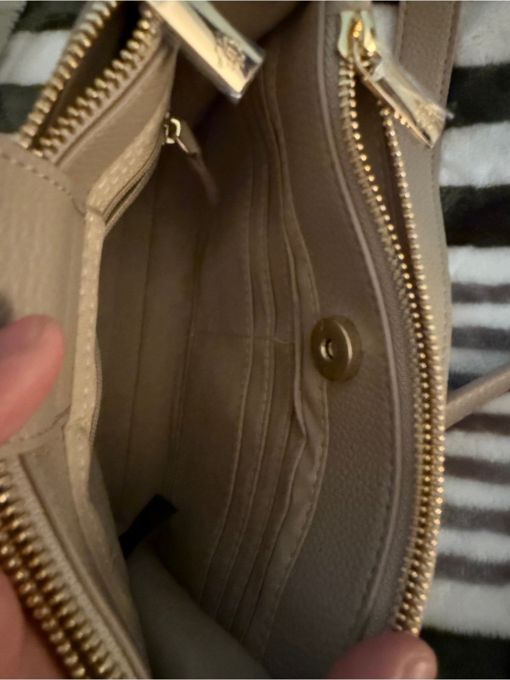 Nanette Lepore Taupe Shoulder Crossbody with Gold Hardware
